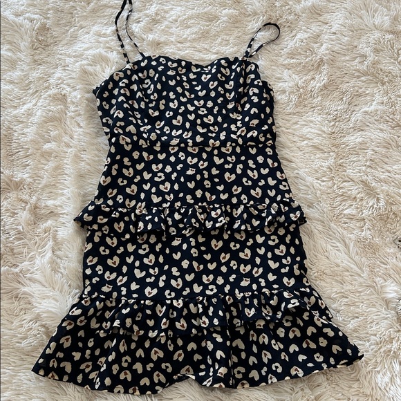 Polly Leopard Print Ruffle Mini Dress size 4 - Picture 6 of 11